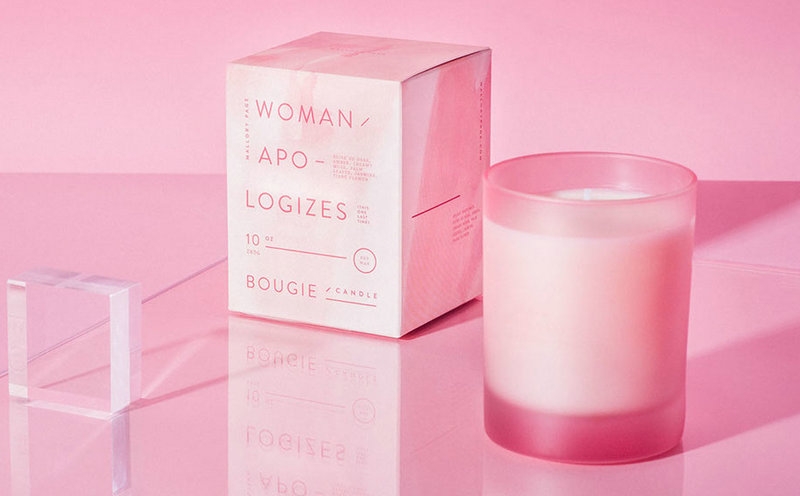 蠟燭包裝設計,大規模的使用單色繪畫