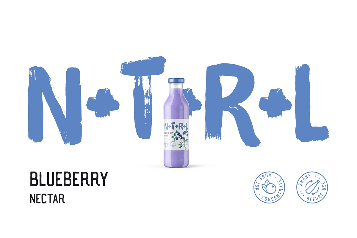 天然飲料，果汁的 品牌的包裝設計