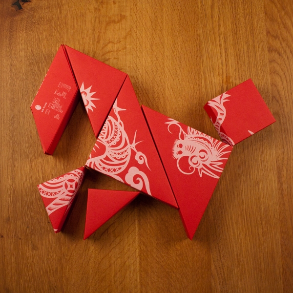 春節禮品盒包裝設計，新年七巧板的妙用