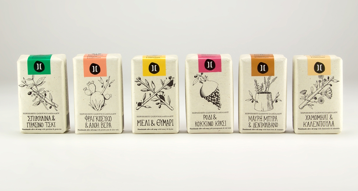 Helleo天然肥皂系列品牌包裝設計，六個肥皂，六個故事