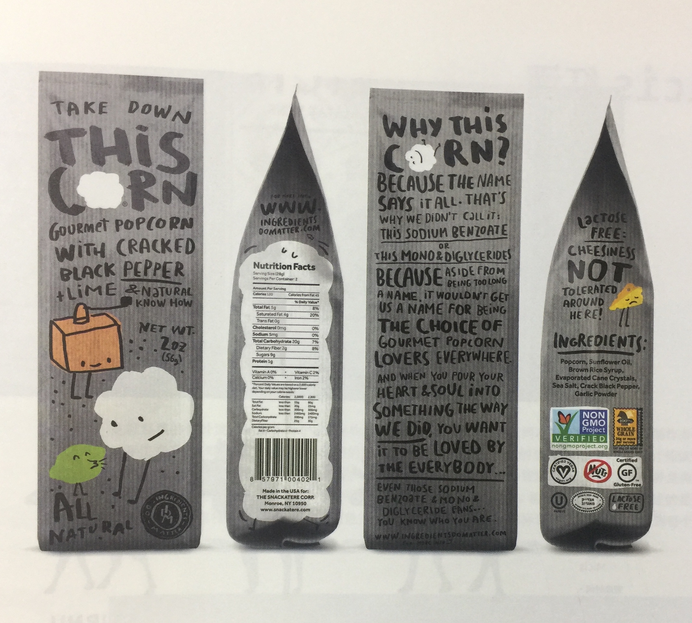 帶給消費者歡笑的休閑食品爆米花包裝設計