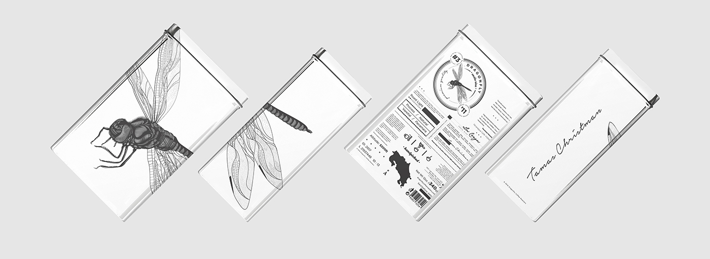 大自然的奇跡，蜻蜓主題的咖啡品牌包裝設計
