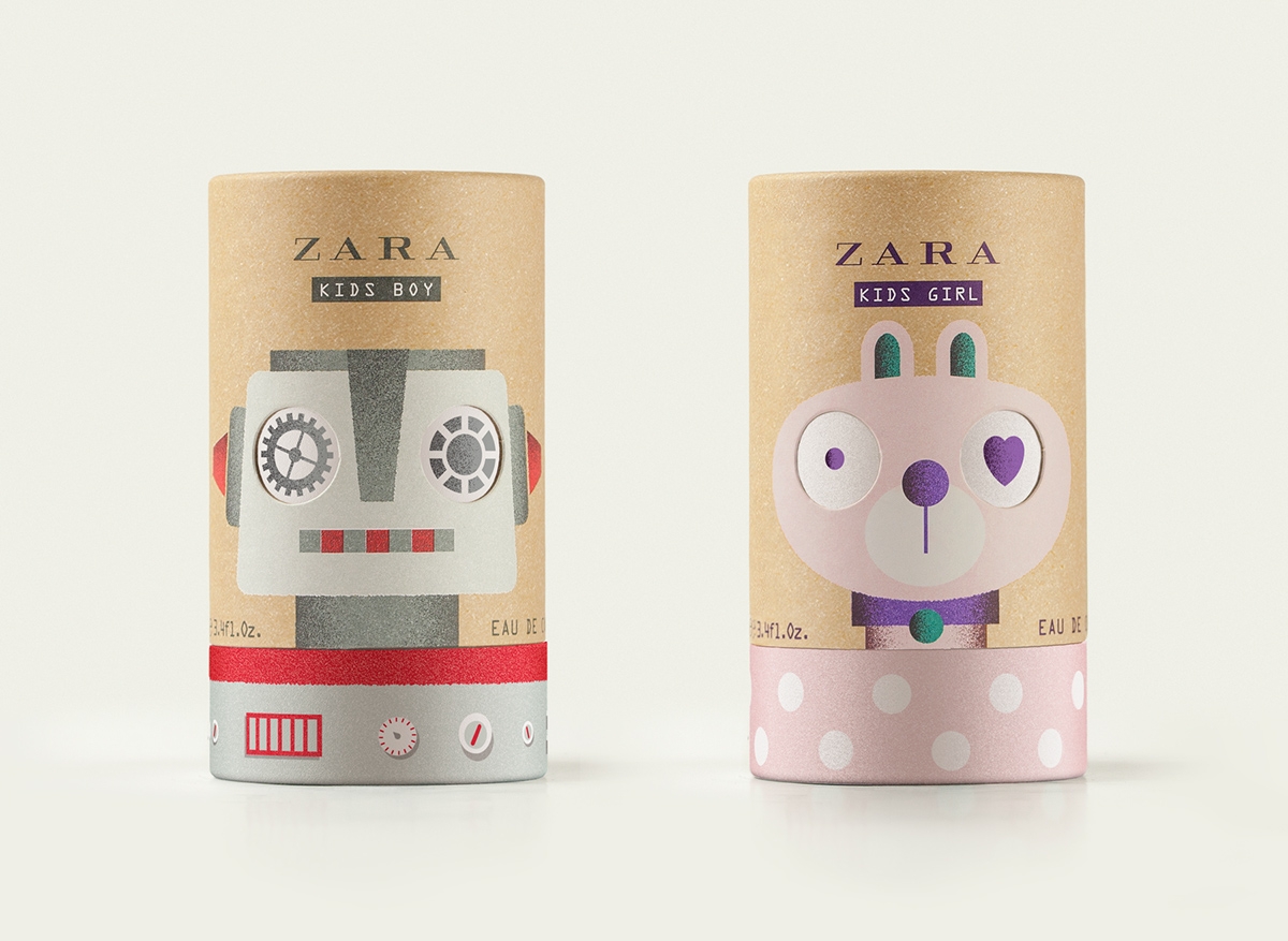 ZARA KIDS，用于嬰兒的香水包裝設計