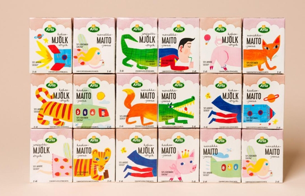 這款牛奶飲料包裝俏皮的都要從貨架上跳出來了！