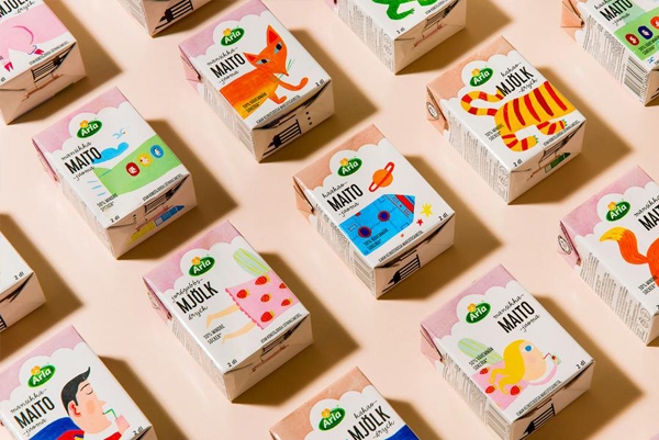 這款牛奶飲料包裝俏皮的都要從貨架上跳出來了！