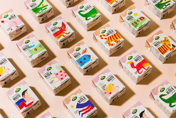 這款牛奶飲料包裝俏皮的都要從貨架上跳出來了！