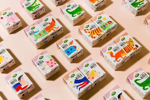 這款牛奶飲料包裝俏皮的都要從貨架上跳出來了！